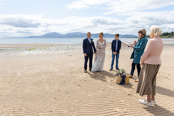 Beach wedding on the Isle of Bute