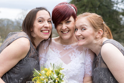 Bride and bridesmaids at an Abercairny Estate wedding in Perthshire