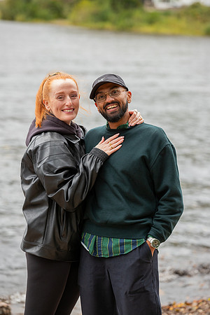 Marriage proposal photography on Kenmore Beach, Loch Tay, Perthshire