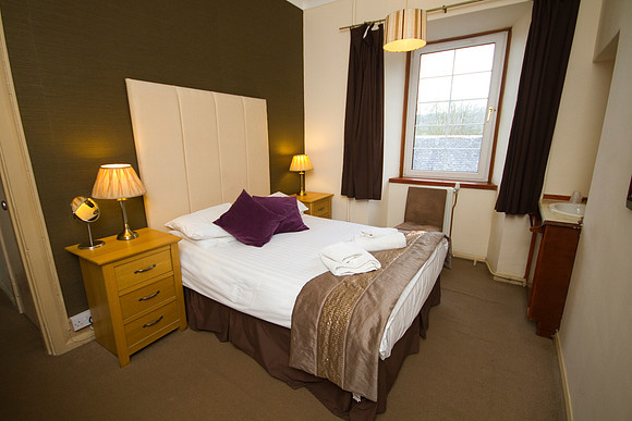 Interior photography of bedroom at the Killin Hotel, Perthshire, Scotland