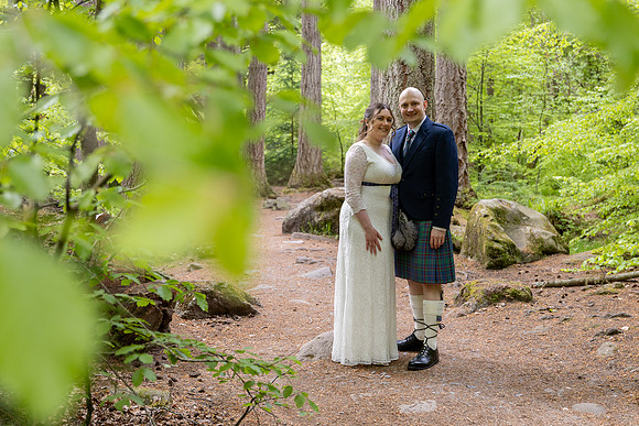 Spring woodland wedding at The Hermitage, Dunkeld, Perthshire