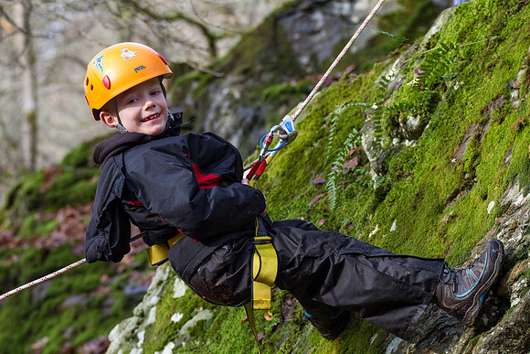 "Biscuiteering" - abseiling at Weem Rock, Aberfeldy, Perthshire