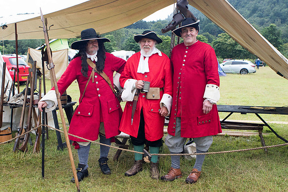 Soldiers at a re-enactment event at Killiecrankie, Scotland.