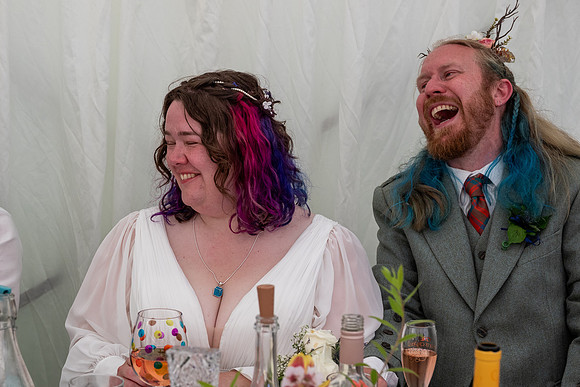 A festival-vibe wedding in Scotland for Kath & Hugh