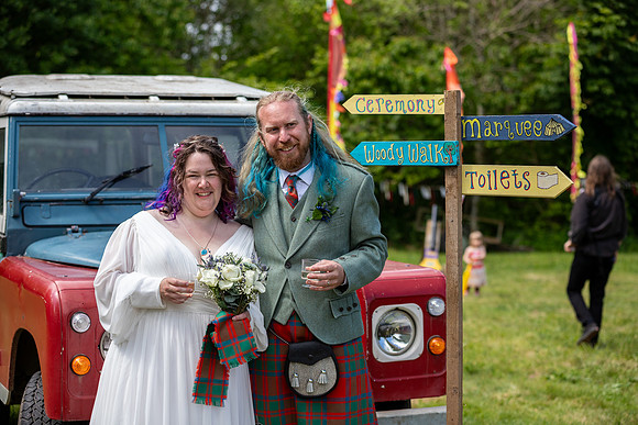 A festival-vibe wedding in Scotland for Kath & Hugh