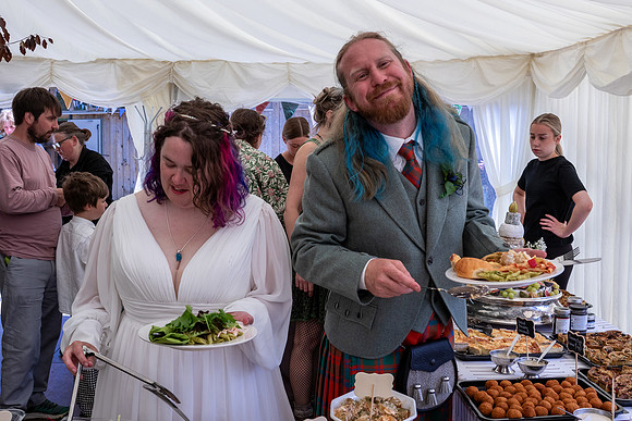 A festival-vibe wedding in Scotland for Kath & Hugh