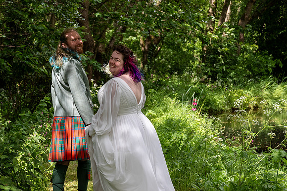 A festival-vibe wedding in Scotland for Kath & Hugh