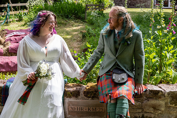A festival-vibe wedding in Scotland for Kath & Hugh